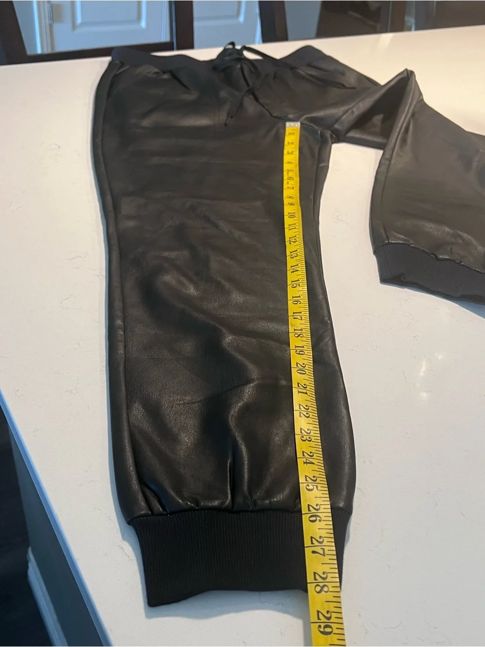 Splendid Black Faux Leather Jogger Pants size L - Picture 7 of 10